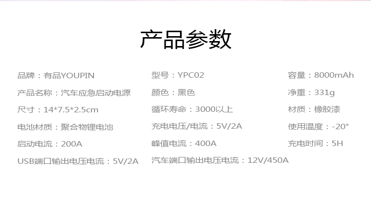 YPC02有品汽车应急启动电源(图5)