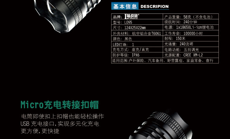 LO95 强光手电筒远射防水(图3)